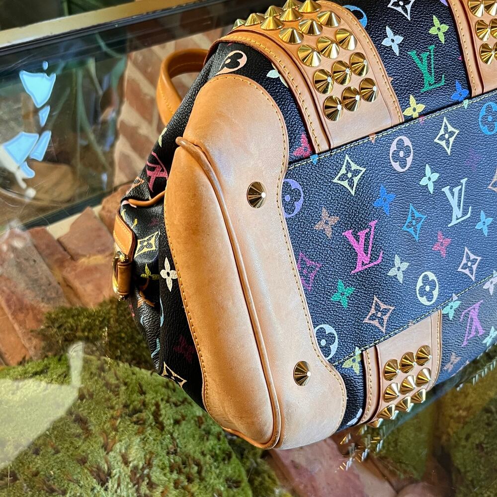 LOUIS VUITTON Courtney MM Black Monogram Multicolor Canvas Satchel Bag - Picture 11 of 16